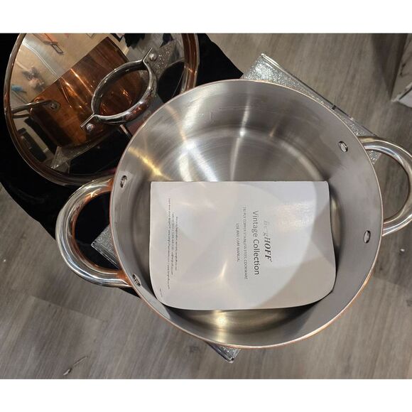Berghoff Vintage Copper Tri-Ply 5.75 QT Covered Dutch Oven, Polished - Picture 14 of 16